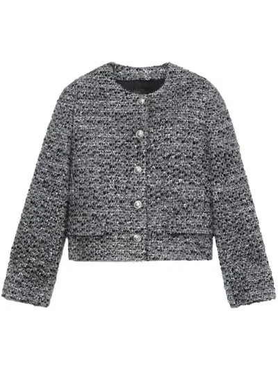Juunj Round-neck Cropped Jacket In 3 Grey