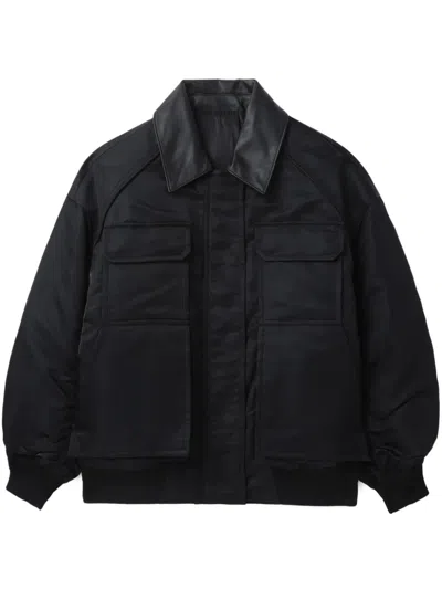 Juunj Ruched-detailing Bomber Jacket In Black