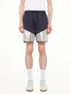 Juunj Metallic-panel Drawstring Shorts In Blue
