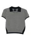 Juunj Short Sleeve Knitted Top In Gray