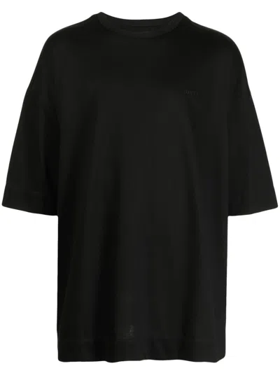 Juunj Oversized Hybrid Cotton T-shirt In Black