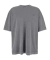 Juunj Grey T-shirt With Logo Embroidered On The Front And Print On The Back In Gray
