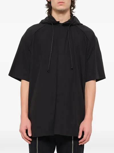 Juunj Short-sleeve Hoodie In Black