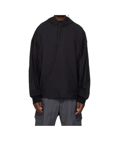 Juunj Side Zip-up Hoodie In Black