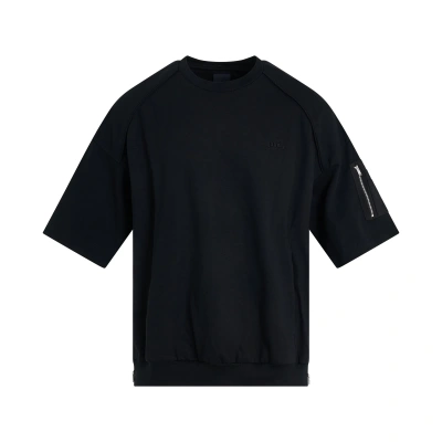 Juunj Side Zipper Half Sweatshirt In Black