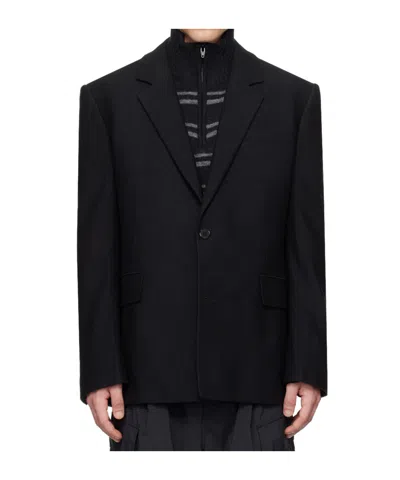Juunj Single-breasted Long-sleeved Blazer In Black