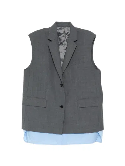 Juunj Sleeveless Blazer In Gray