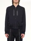 Juunj Leather-patch Bomber Jacket In Black