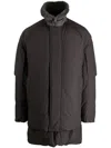 Juunj Stand-up Collar Padded Coat In Grey