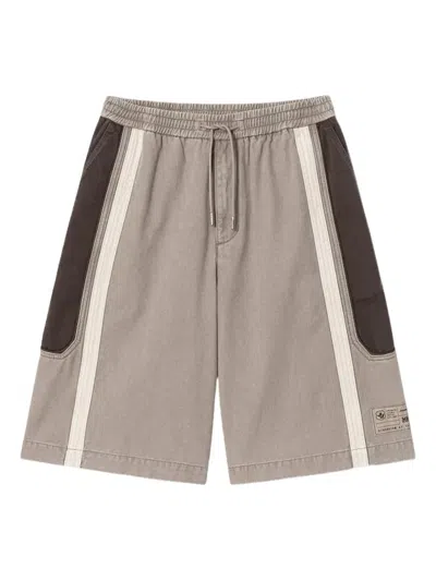 Juunj Stripe-detail Drawstring Shorts In Neutral