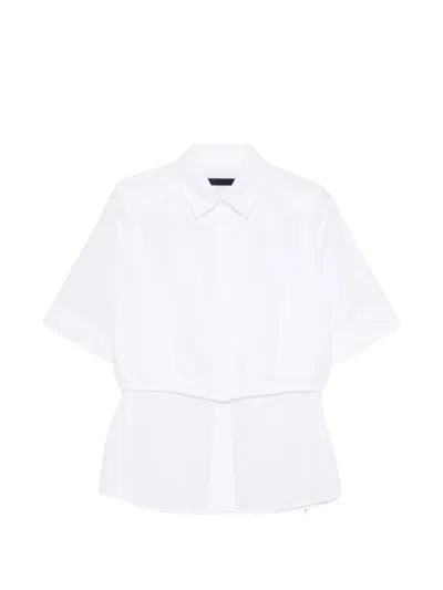 Juunj Stripe Gathered Shirt In White