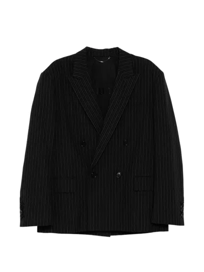 Juunj Striped Blazer In Black