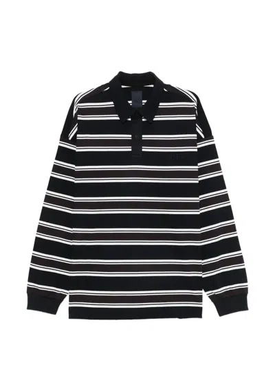 Juunj Striped Long-sleeve Polo Shirt In Blue