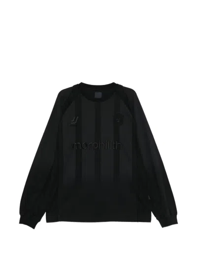 Juunj Striped Long-sleeve Sweatshirt In Black