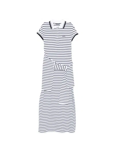 Juunj Striped Midi Dress In White