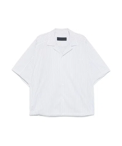 JUUNJ JUUN J POLY STRIPE COACH SHORT SLEEVE SHIRT