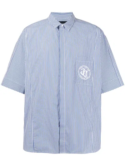 Juunj Striped Short-sleeved Shirt In Blau