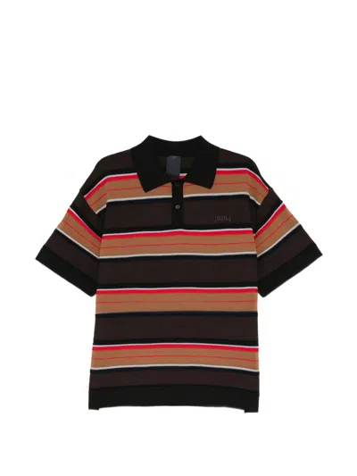 Juunj Striped Short-sleeve Polo Shirt In Multi