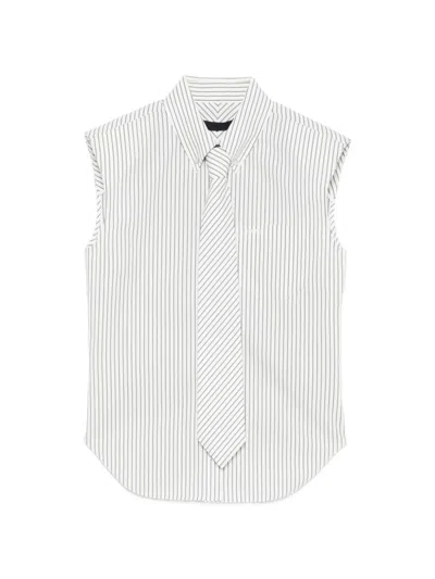 Juunj Striped Sleeveless Shirt In White