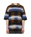 Juunj Vintage Six Block Stripe T-shirt In Black