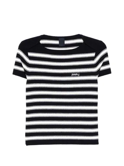 Juunj Striped T-shirt In Black
