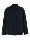 Juunj Wool Cotton Stripe Blouson Shirts In Black