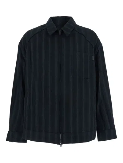 JUUNJ STRIPED ZIP-FRONT SHIRT