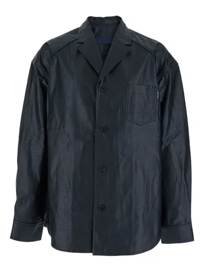 JUUNJ TAILORED-COLLAR COATED COTTON SHIRT