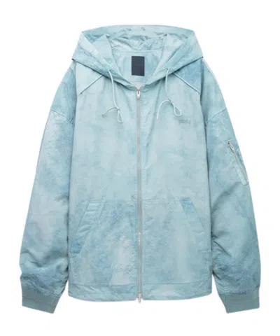 Juunj Tie-dye Hooded Jacket In Blue