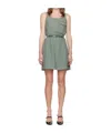 Juunj Tie-up Mini Dress In Green
