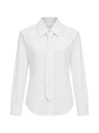 Juunj Tie-detail Long-sleeve Shirt In White