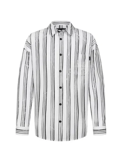Juunj Vertical-stripe Shirt In White