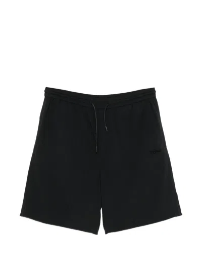 Juunj Waffle-effect Drawstring Shorts In Black