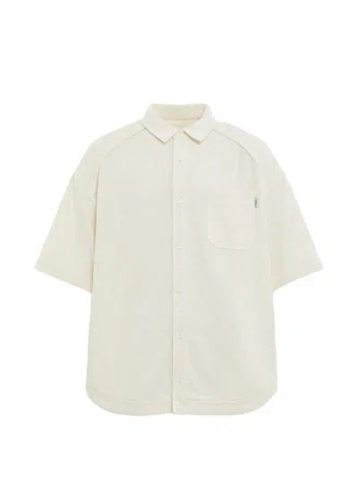 Juunj Waffle-knit Chest-pocket Shirt In Neutral