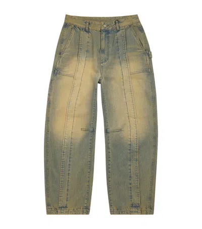 Juunj Juun. J Washed Curved-seam Wide Jeans In Blue