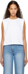 Juunj White Padded Shoulders T-shirt In 1 White
