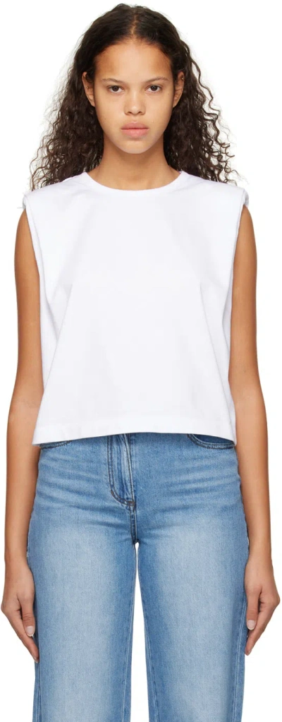 Juunj White Padded Shoulders T-shirt In 1 White