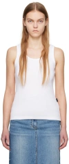 Juunj White Scoop Tank Top In 1 White