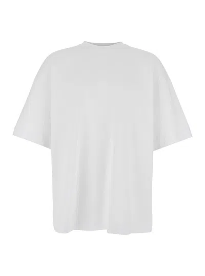 JUUNJ WHITE T-SHIRT WITH TONE-ON-TONE LOGO EMBROIDERED ON THE FRONT IN COTTON MAN