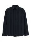 Juunj Wool Cotton Stripe Blouson Shirts In Black