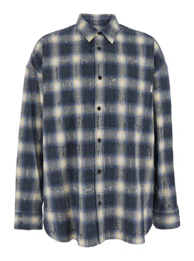 JUUNJ YELLOW CLASSIC COLLAR CHECK SHIRT