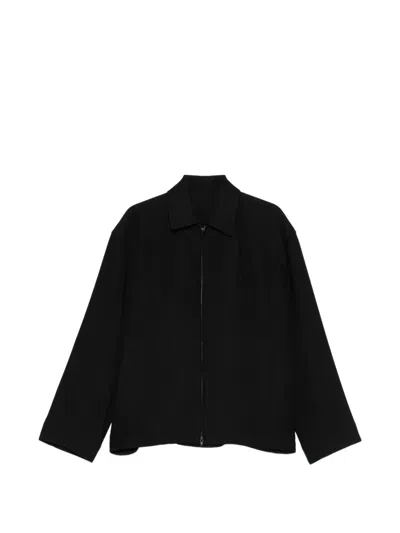 Juunj Zip Cotton Jacket In Black