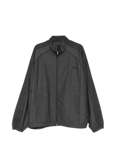Juunj Zip-up Checked Jacket In Gray