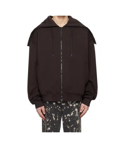 Juunj Zip-up Hooded Jacket In Black