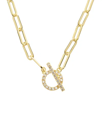 Juvell 18k Cz Toggle Necklace