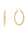 Juvell 18k Plated Diamond Bamboo Hoops