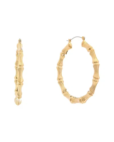Juvell 18k Plated Diamond Bamboo Hoops