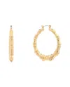 Juvell 18k Plated Diamond Bamboo Hoops