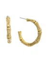 Juvell Bamboo Textured Hoop Earrings