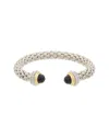 Juvell 18k Plated Black Topaz Popcorn Mesh Cuff